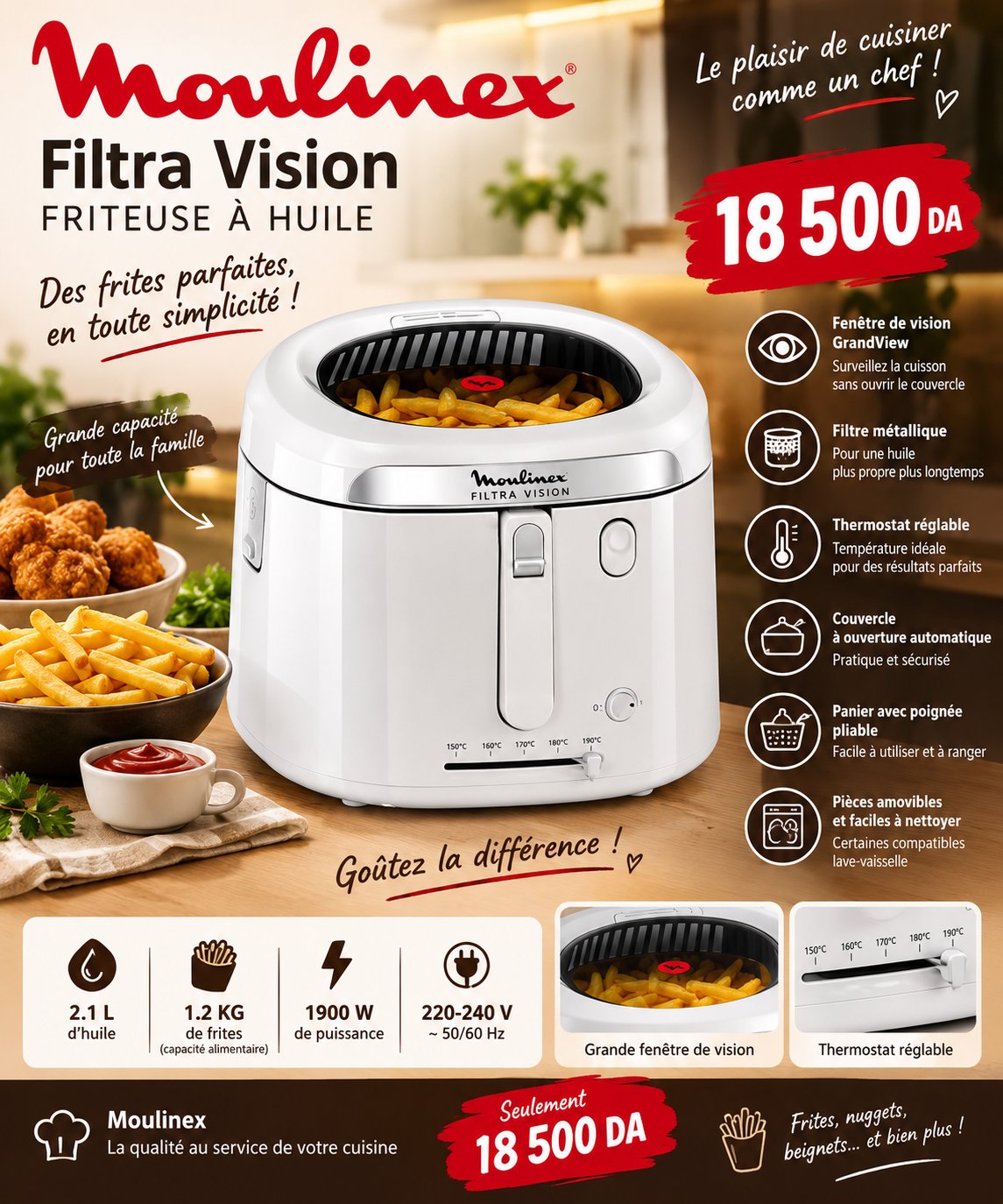 Friteuse à Huile Moulinex Filtra Vision