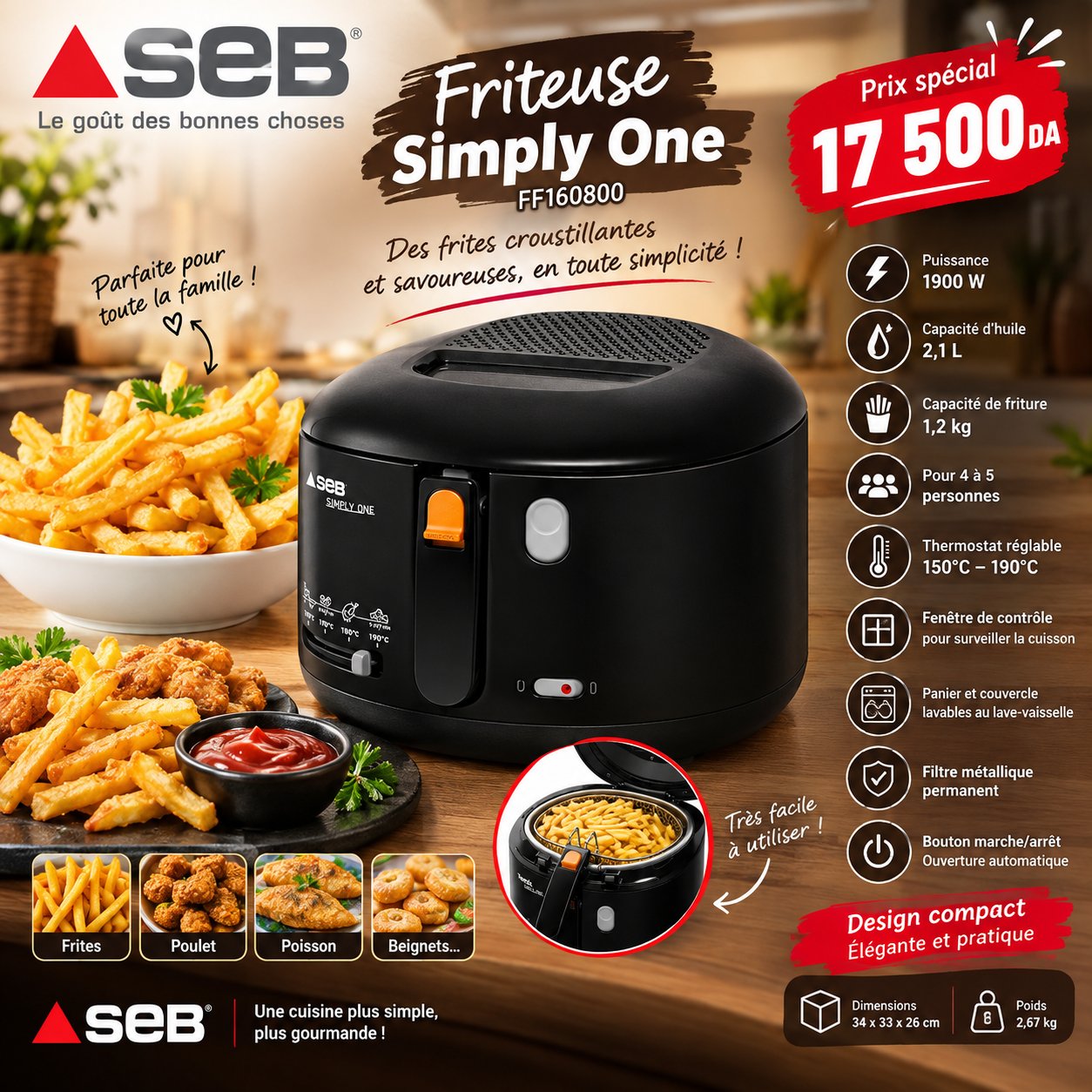 Friteuse SEB Simply One FF160800